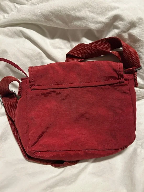 Kipling Burgundy Small Crossbody Bag with Monkey Charm - Picture 5 of 8